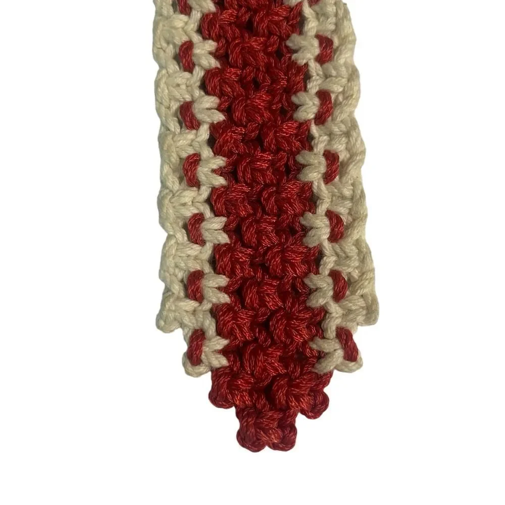 Casual to Elegant Style Cream and White Crocheted Belt with Buckle